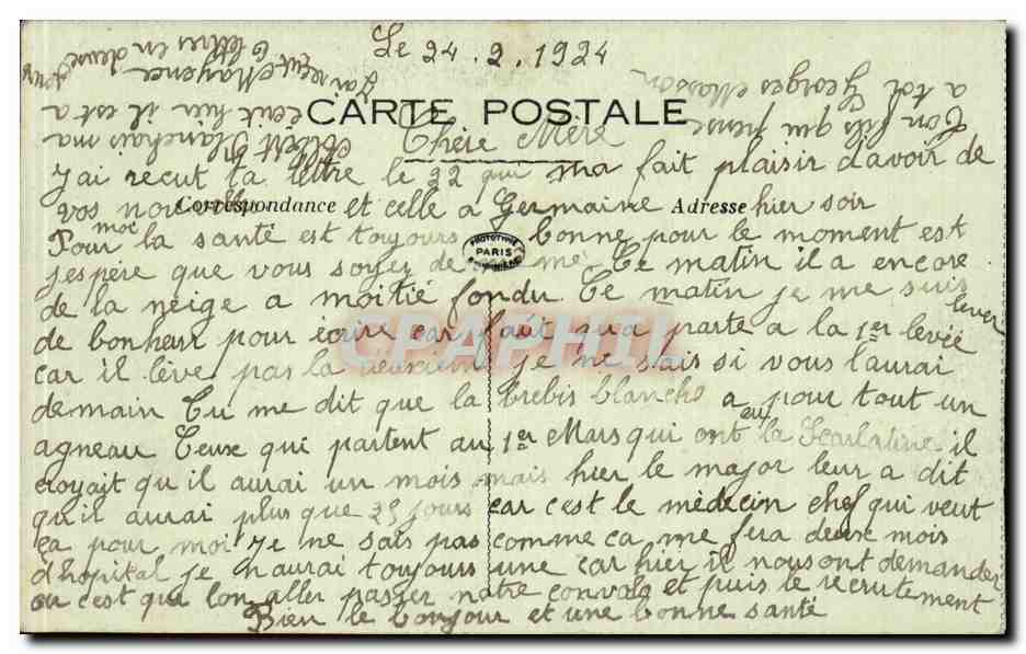 CPA Paris La colonne Vendome  — Rückseite