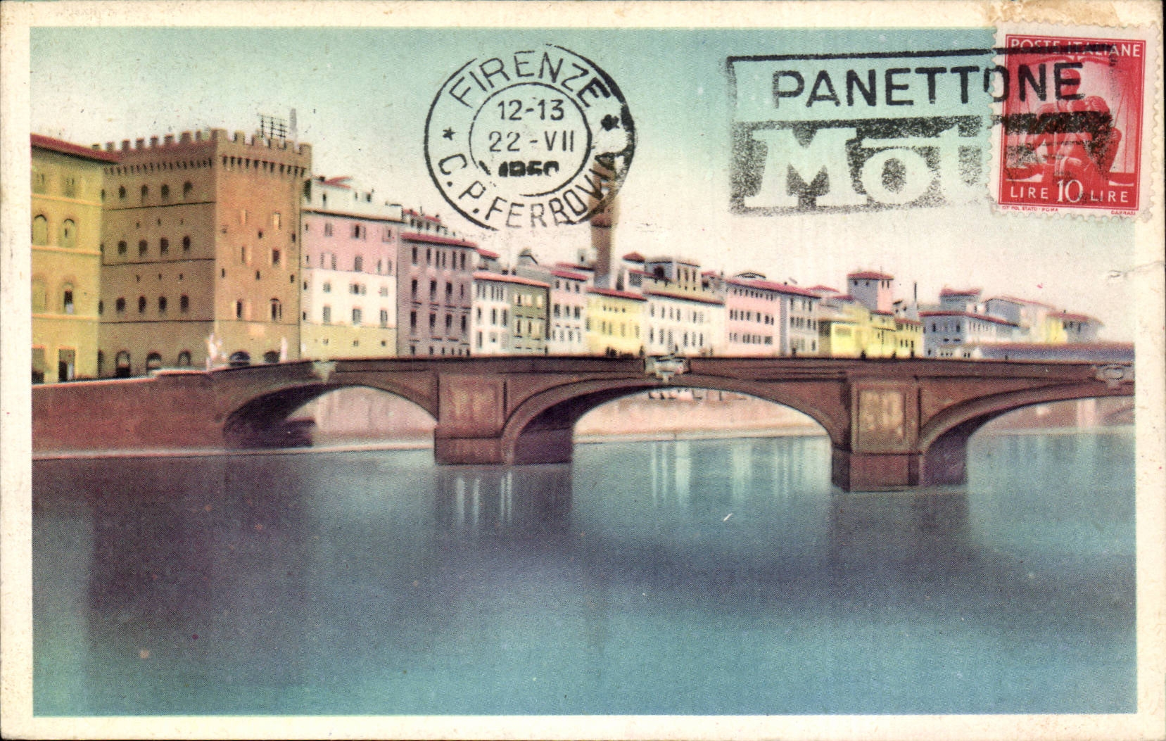 CPA Italie italia Firenze L'arno Publicite Glace motta panettone