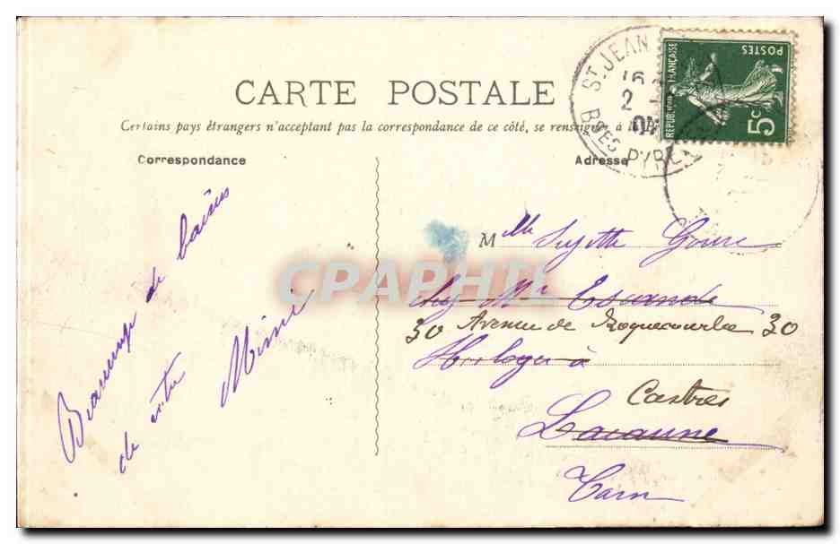 CPA Saint Jean de Luz Maison et quai de l'infante — Verso