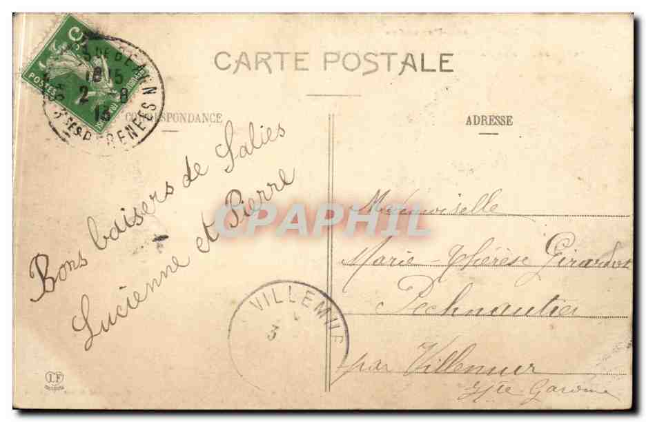 CPA SAlies de Bearn Les Thermes Le parc — Rückseite