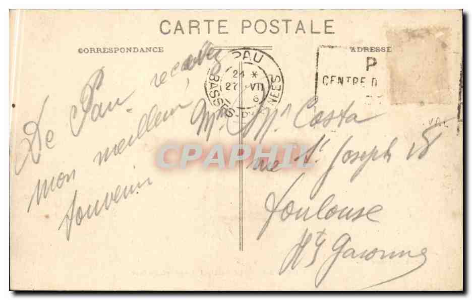 CPA Pau Le palais d'hiver Vu de face — Rückseite