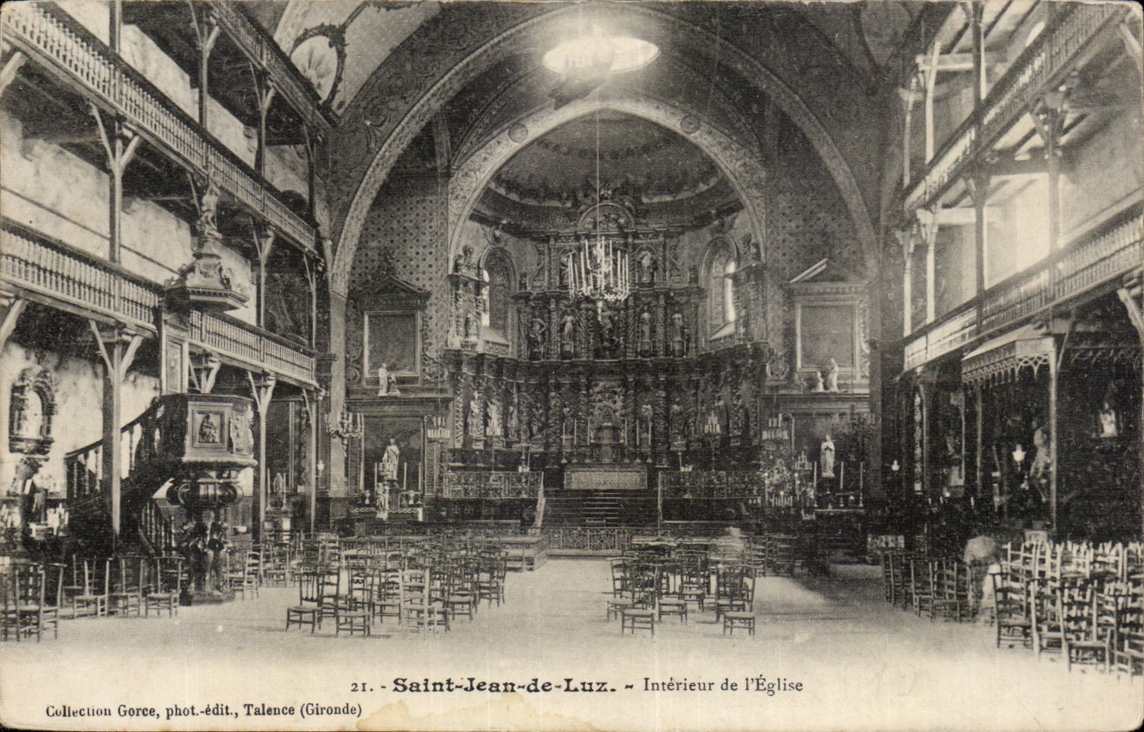 Saint-Jean-de-Luz — Innenansicht der Kirche — Sammlung Goree, Fotoverlag, Talence (Gironde)