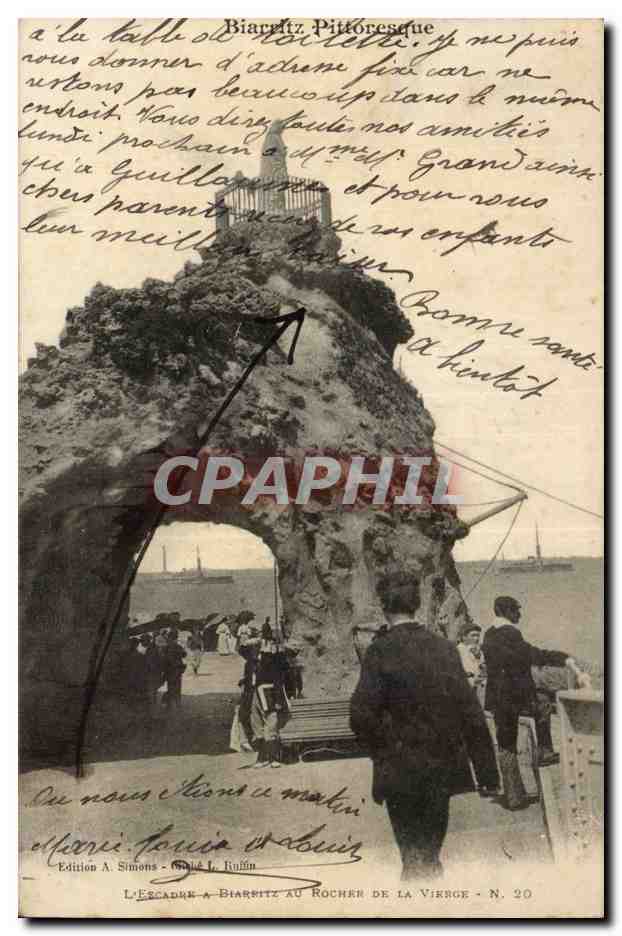 CPA Biarritz L'escadre a Biarritz au rocher de la vierge