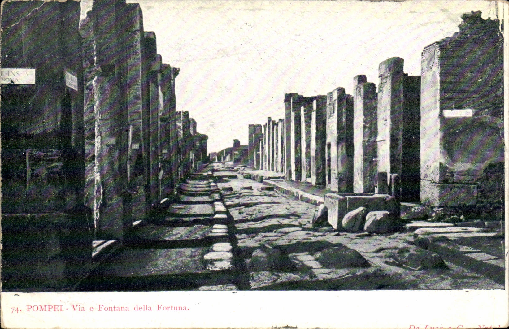 CPA Italie Italia Pompei Via e fontana della Fortuna