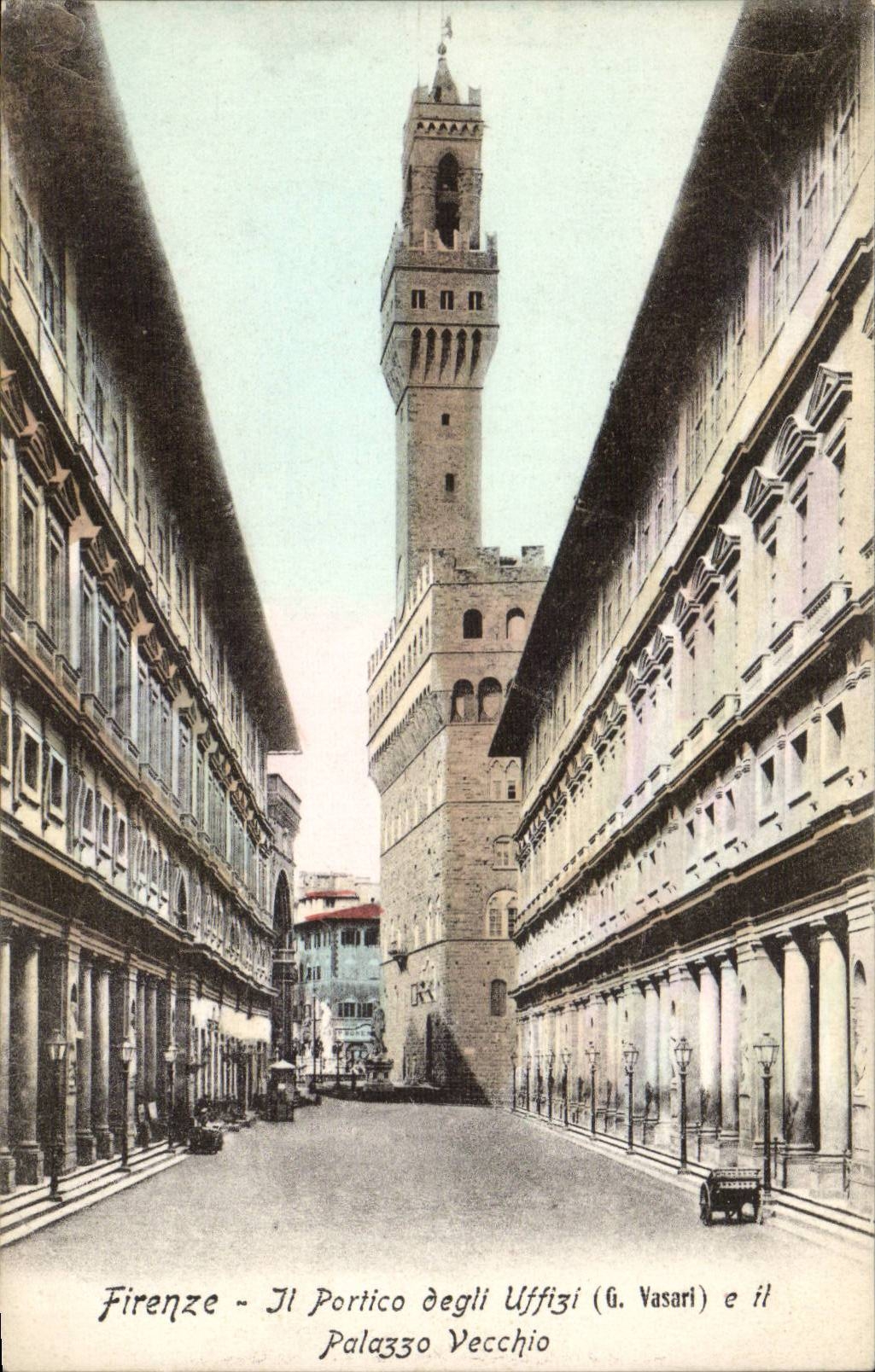 CPA Italie Italia Firenze Il portico degli Uffizi Palazzo Vecchio