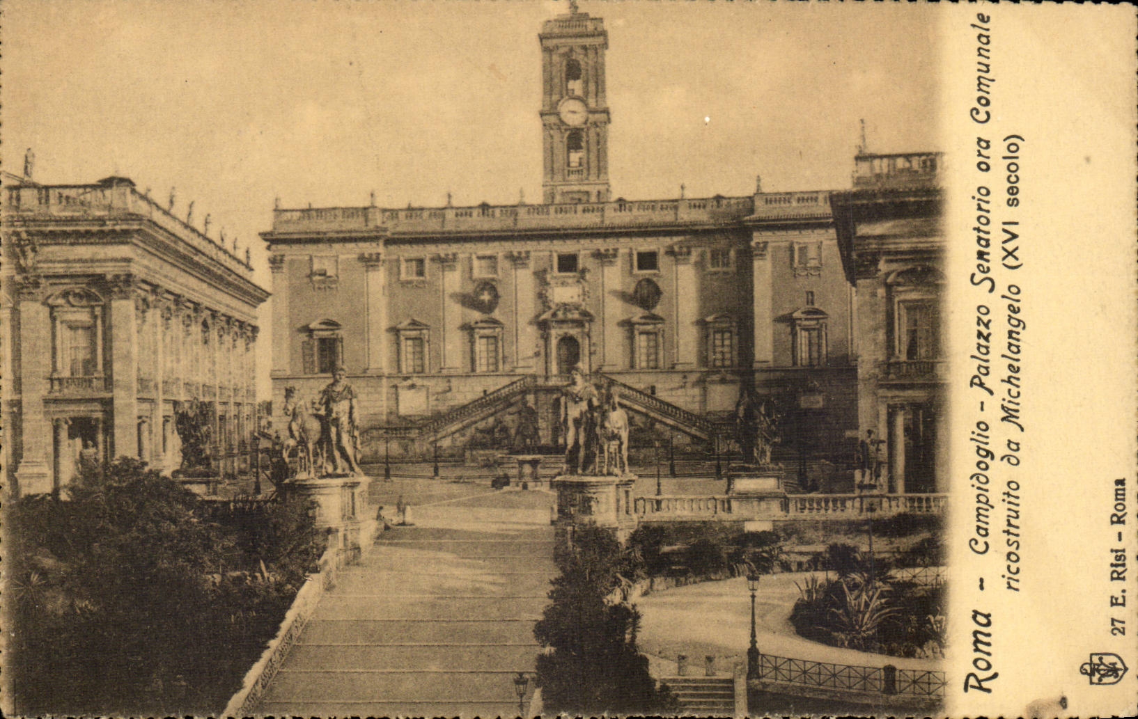 CPA Italie Italia Campidoglio Palazzo Senatorio ara comunale ricostruito da Michelangelo