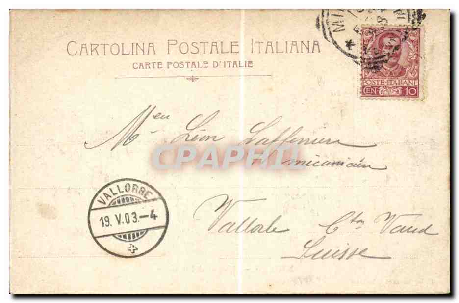 CPA Italie Italia Milano Piazza del Duomo — Rückseite