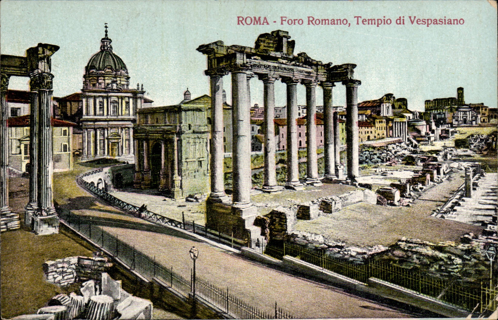 CPA Italie Italia Roma Foro Romano Tempio di Vespasiano