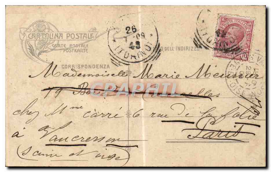 CPA Italie Italia Aosta Panorama generale della Citta visto da Beduregard Ghiacciai del Ruitor — Rückseite