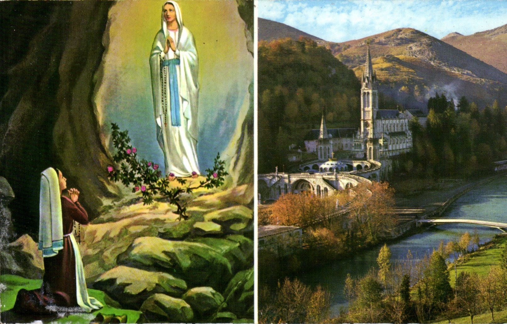 CPM Lourdes Souvenir Bernadette