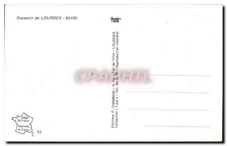 CPM Lourdes Souvenir Bernadette — Verso