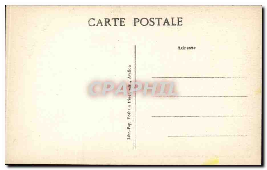 CPA St pere sous Vezelay Dessous du porche de l'eglise — Verso