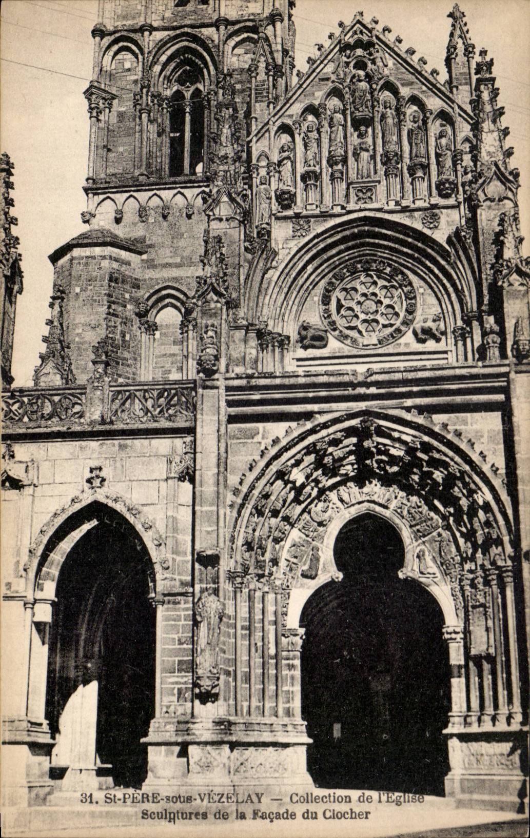 St-Père-sous-Vézelay — Sculptures de la Façade du Clocher — Collection de l'Église