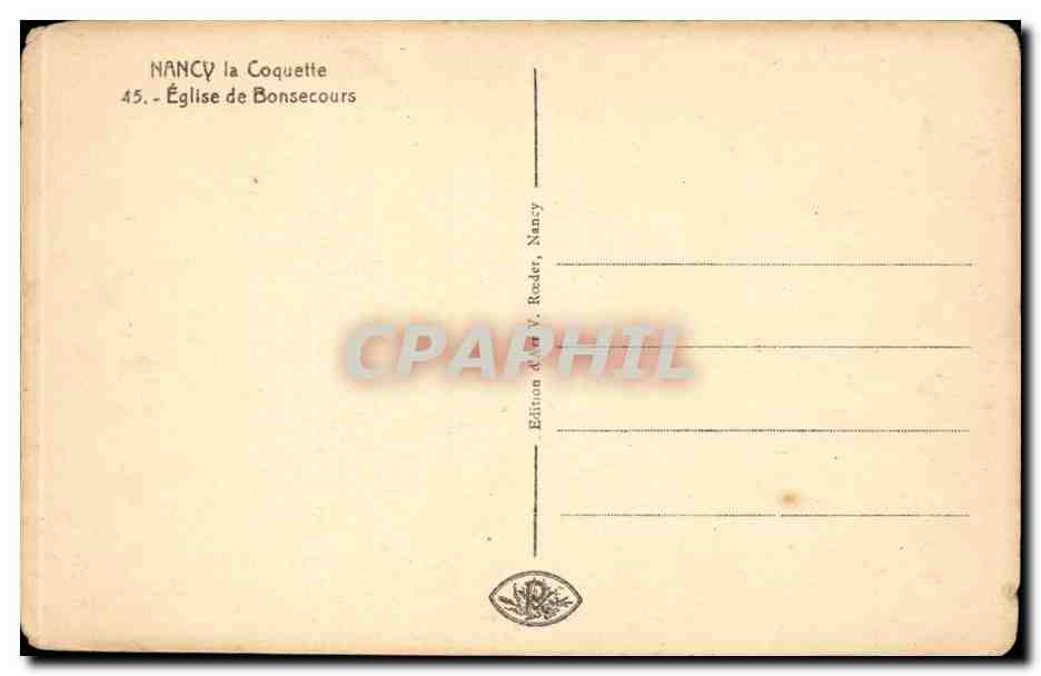 CPA Nancy Eglise de Bonsecours — Verso
