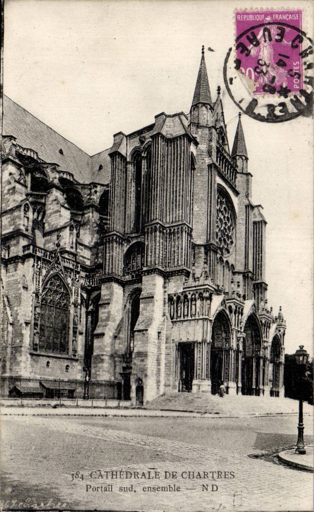 CPA Chartres Cathedrale Portail sud ensemble
