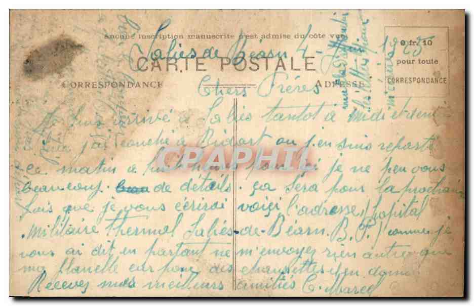 CPA Salies de Bearn L'etablissement thermal — Rückseite