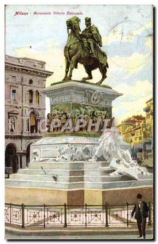 CPA Italie Italia Milano Monumento Vittorio Emanuele