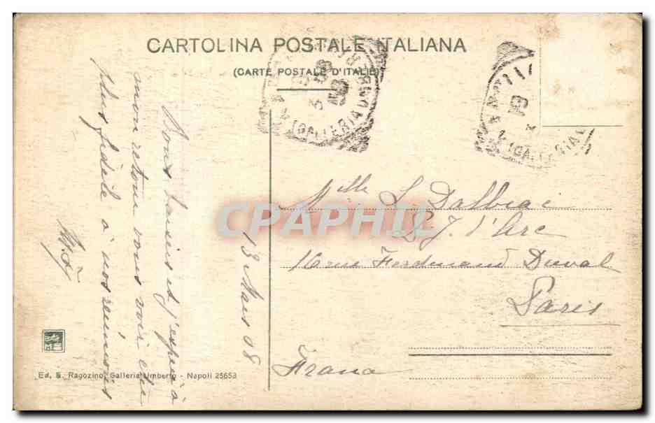 CPA Italie Italia Napoli Panorama dalla Tomba di Virgilio — Verso