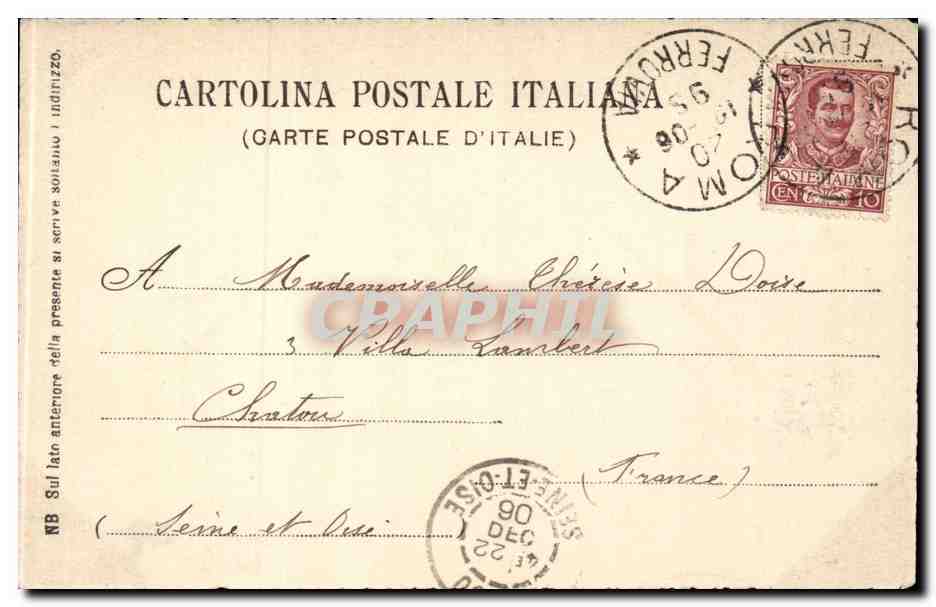 CPA Italie Italia Roma Piazza Colonna — Rückseite