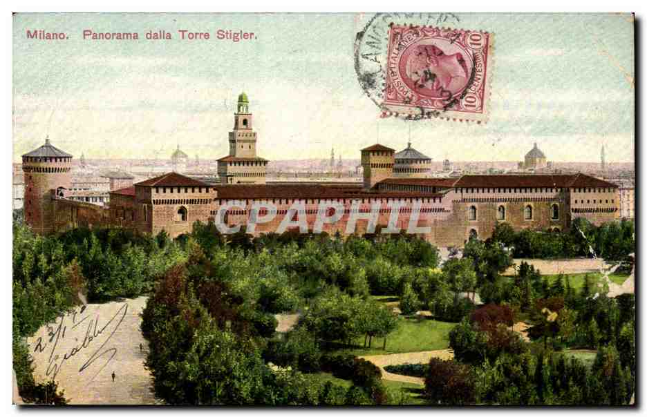 CPA Italie Italia Milano Panorama dalla Torre Stigler