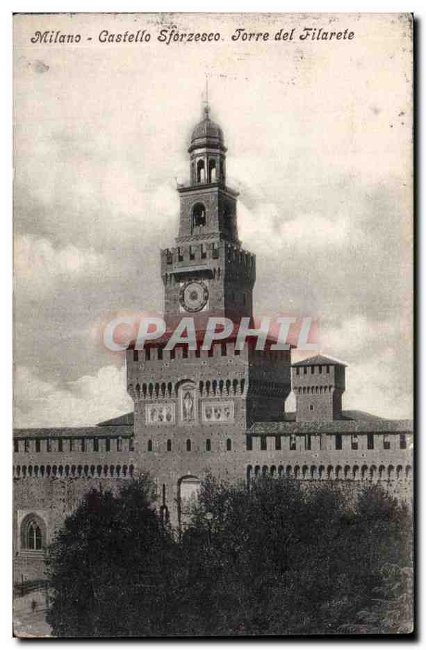 CPA Italie Italia Milano Castello Sforzesco Torre del Filarete