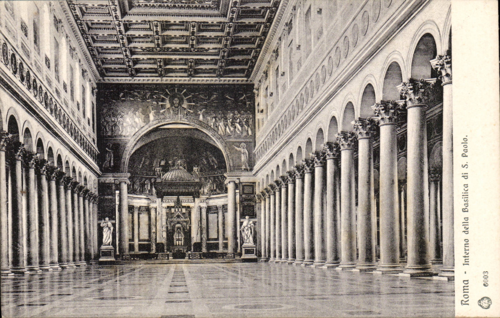 CPA Italie Italia Roma Interno dela Basilica di S Paolo