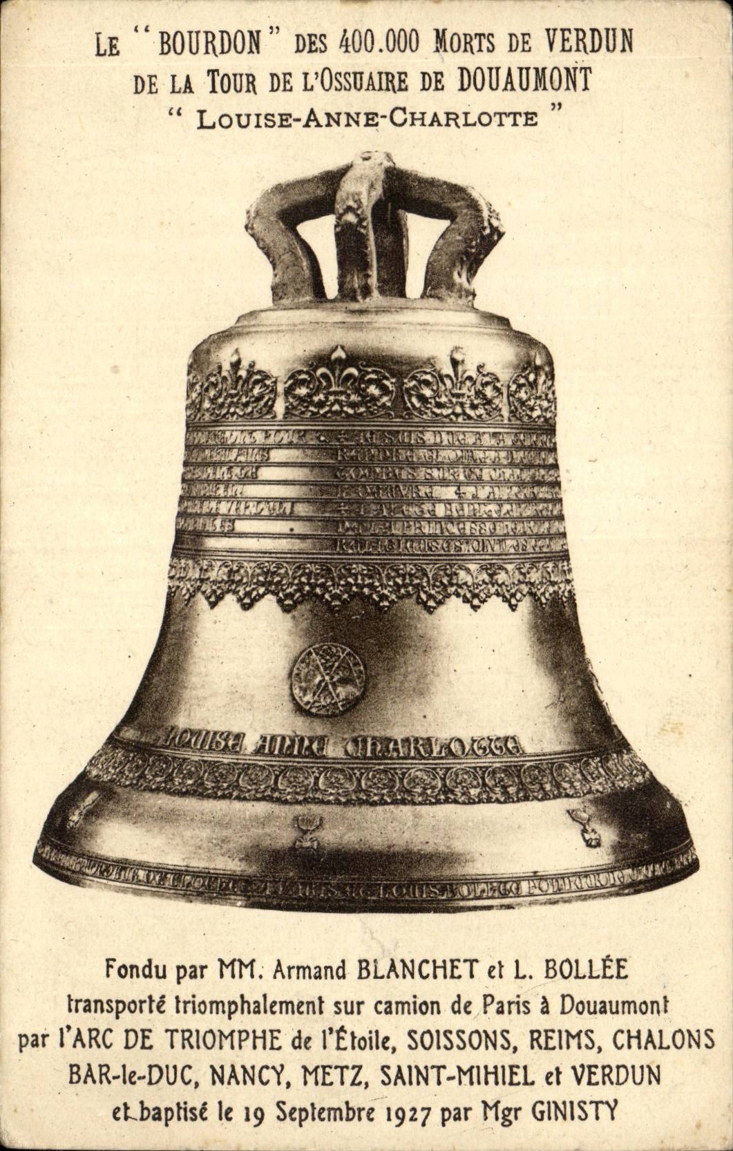 CPA Le Bourdon des 400 000 morts de Verdun de la tour de l'ossuaire de Douaumont Louis Anne Charlotte Cloche