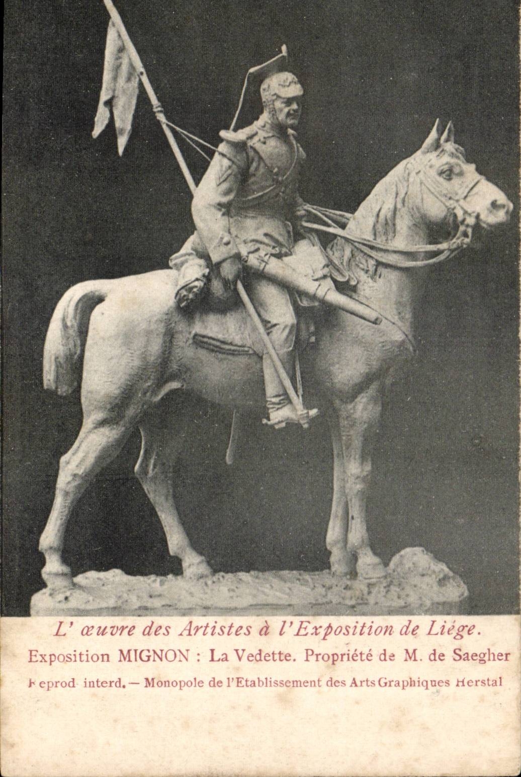 CPA Oeuvre des artistes a l'exposition de Liege Exposition Mignon La vedette Militaria 