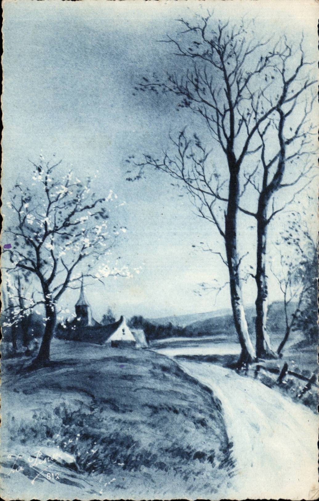 CPA Fantaisie paysage sous la neige
