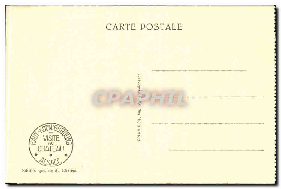 Haut-Kœnigsbourg — Salle des Pêtes — Édition spéciale du Château — Verso