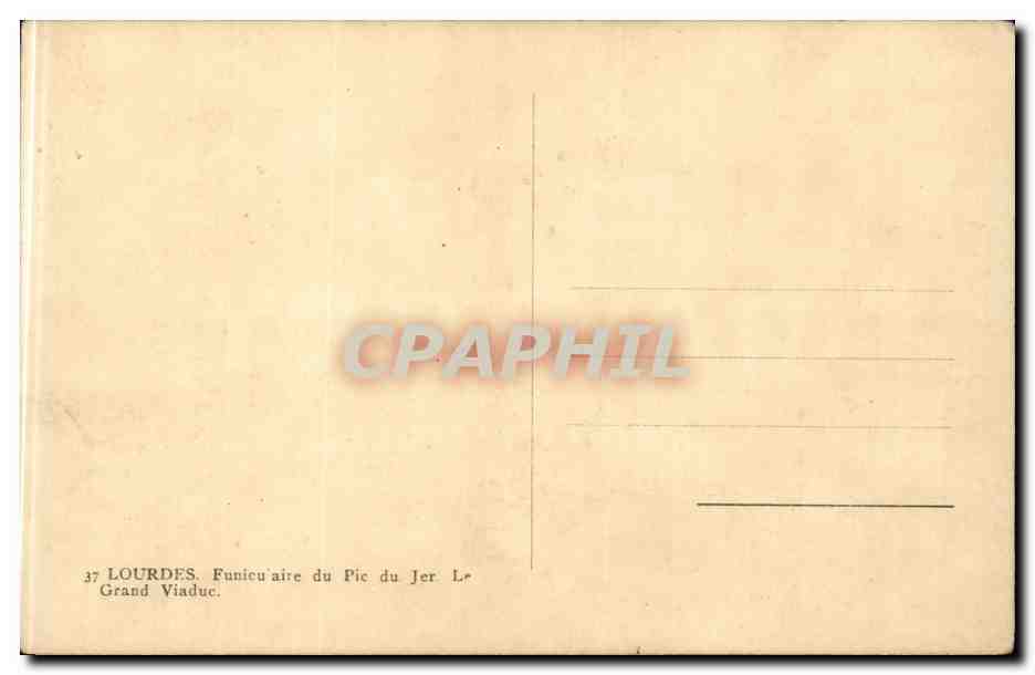CPA Lourdes Funiculaire du pic du Jer Grand viaduc — Verso