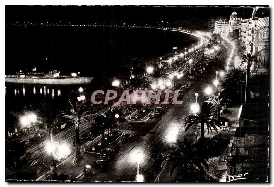 CPSM Nice la promenade des anglais La nuit