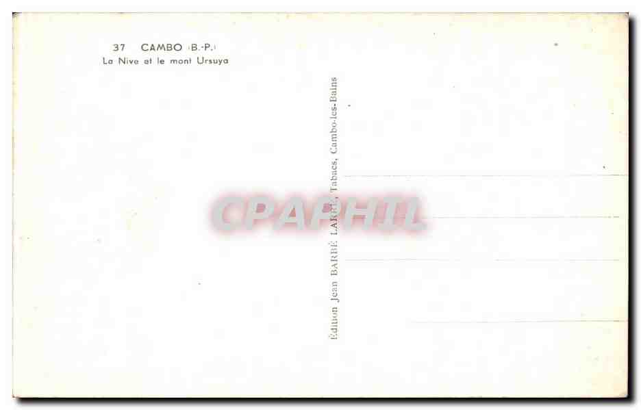 La Nive et le mont Ursuya — Cambo-les-Bains, Pyrénées-Atlantiques — Édition Jean Barbé, Tabacues — Reverso