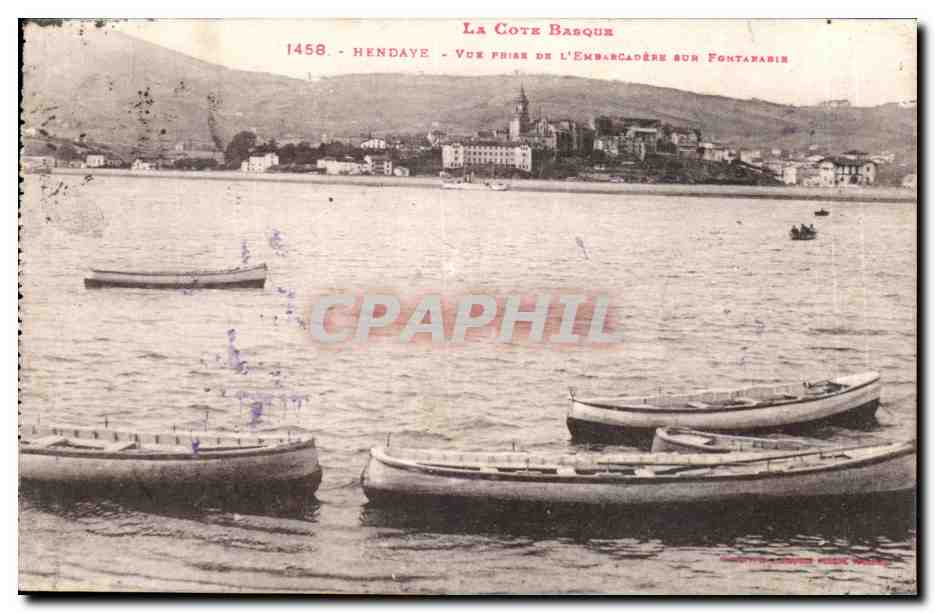 CPA Hendaye Vue prise de l'embarcadere sur Fontarabie