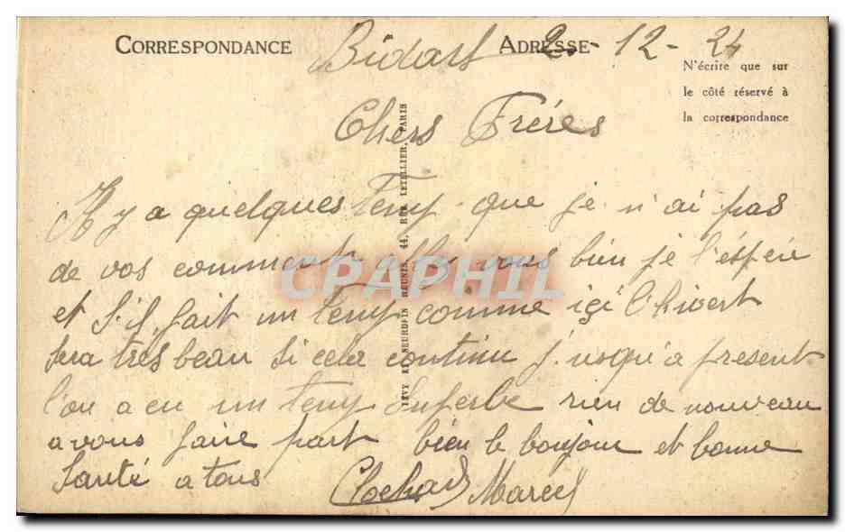 CPA Biarritz Place Sainte Eugenie L'eglise et le kiosque de musique — Verso