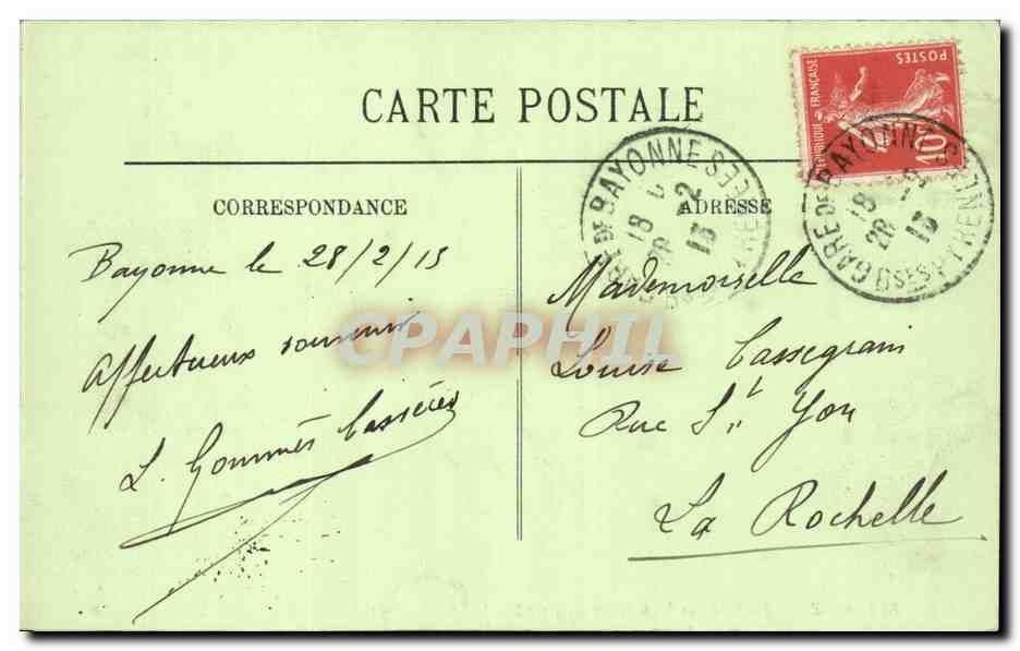 CPA Biarritz Le port des pecheurs et l'eglise Sainte Eugenie — Verso