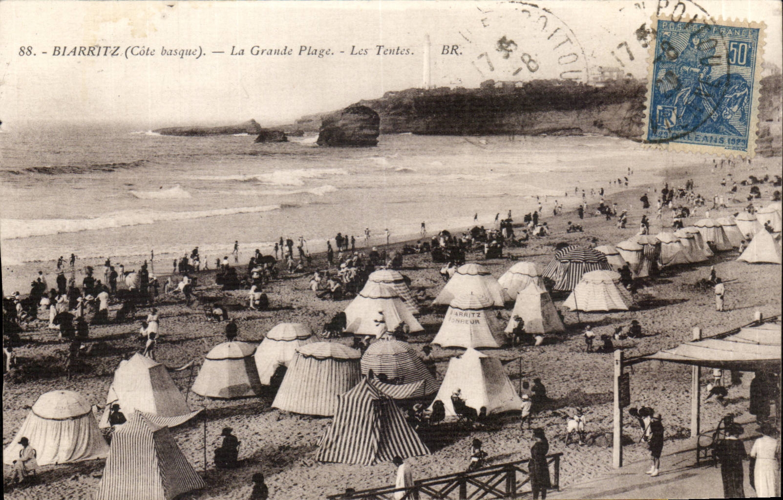 Biarritz (Côte basque) — La Grande Plage — Les Tentes — BR.