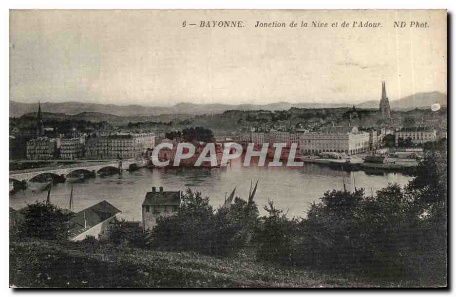 CPA Bayonne Jonction de la Nive et de l'Adour