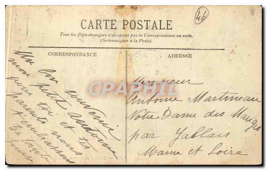 CPA Pau Hotel de France — Rückseite