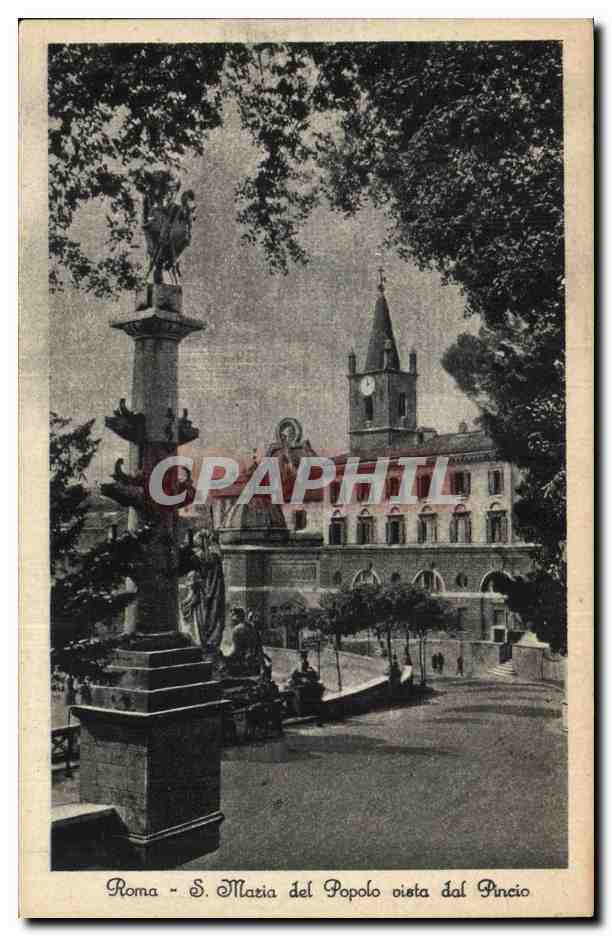 CPA Italie Italia Roma S Maria del Popolo vista dal Pincio