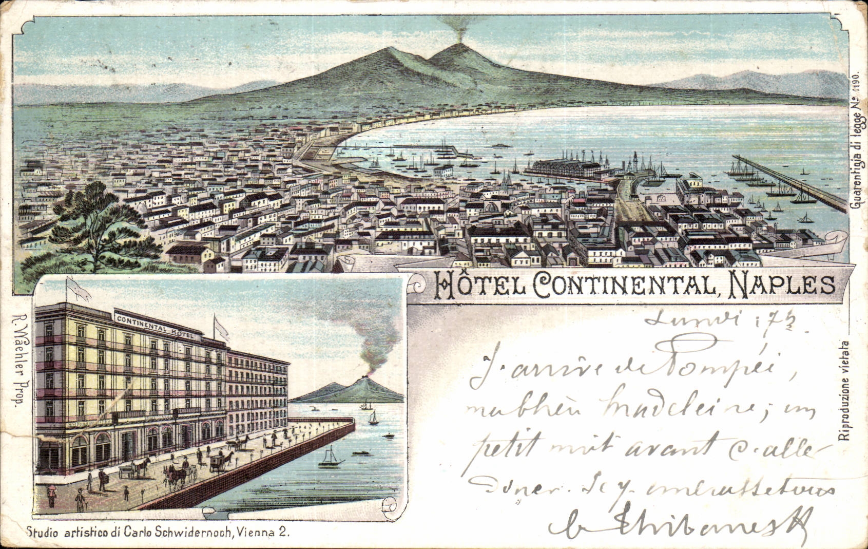 CPA Italie Italia Napoli Hotel Continental Naples