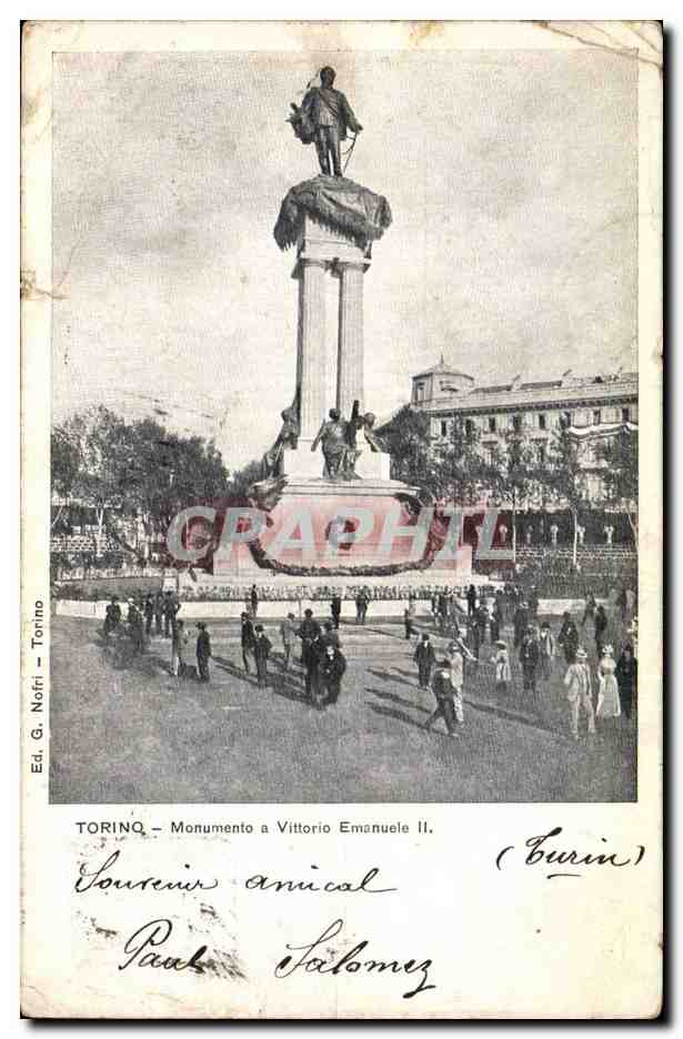 CPA Italie Italia Torino Monumente a Vittorio Emanuele II