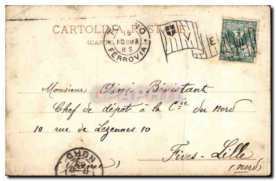 CPA Italie Italia Torino Monumente a Vittorio Emanuele II — Rückseite