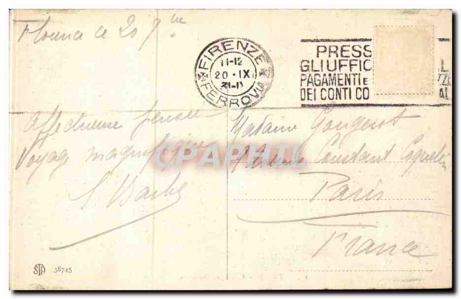 CPA Italie Italia Fiesole Anfiteatro romano — Rückseite