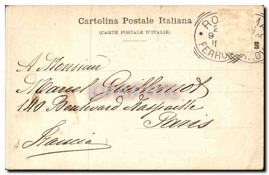 CPA Italie Italia Saluti di Roma Piazza colonna e colonna Antonina — Rückseite
