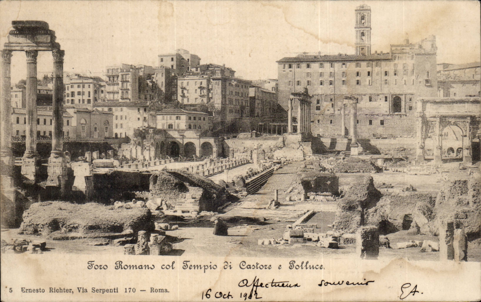 CPA Italie Italia Roma Foro Romano col tempio di Castore e Polluce