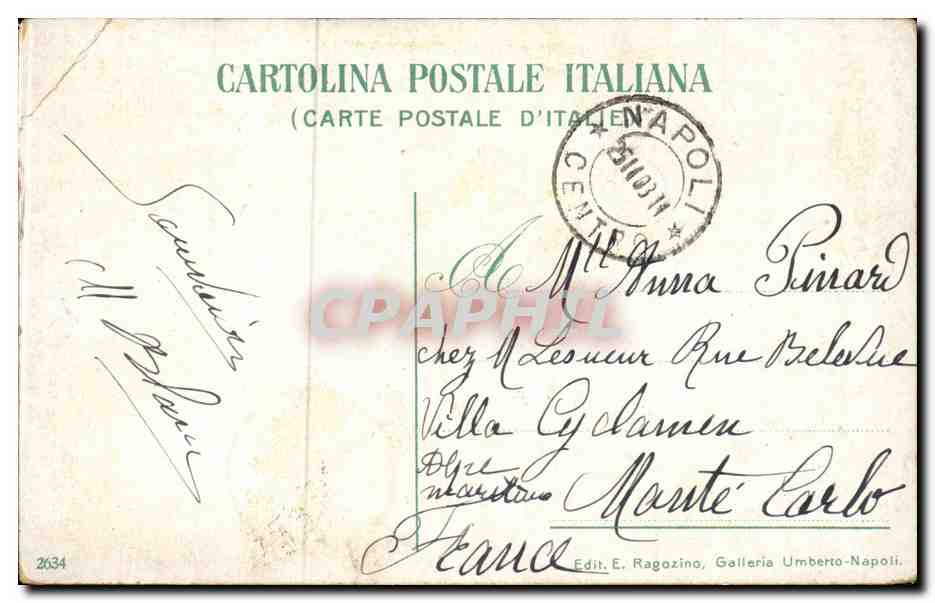 CPA Italie Italia Costumi Napoletani  — Verso