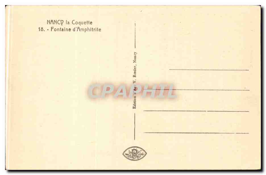 CPA Nancy Fontaine d'Amphitrite — Verso
