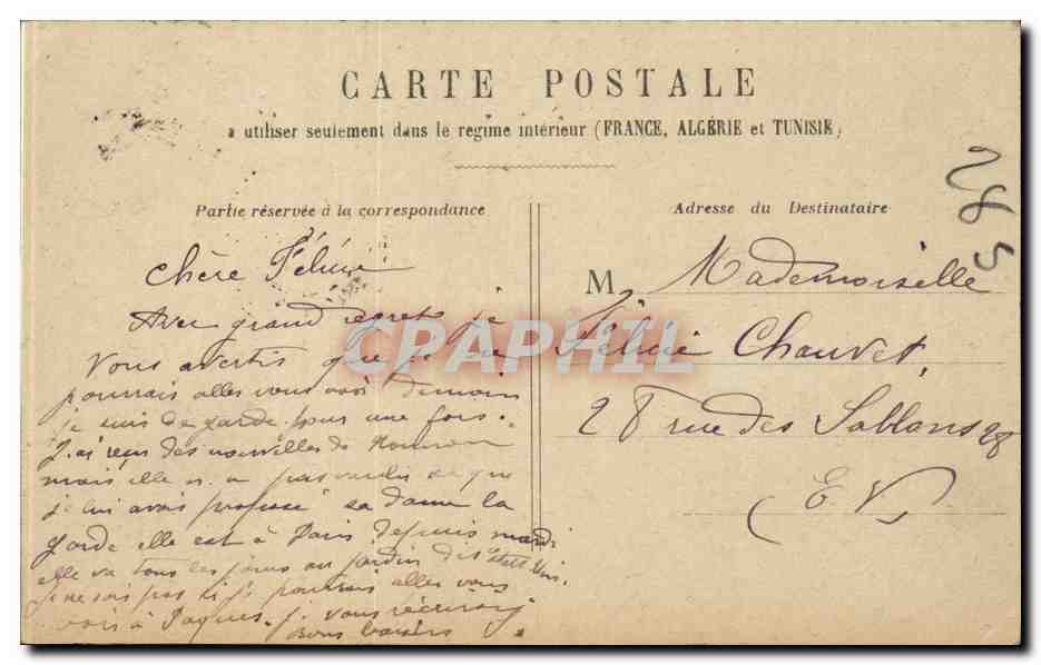 CPA Paris La Conciergerie — Rückseite