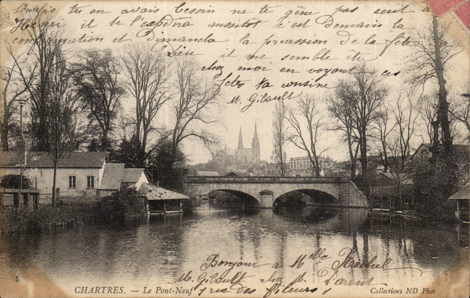 CPA Chartres Le pont neuf